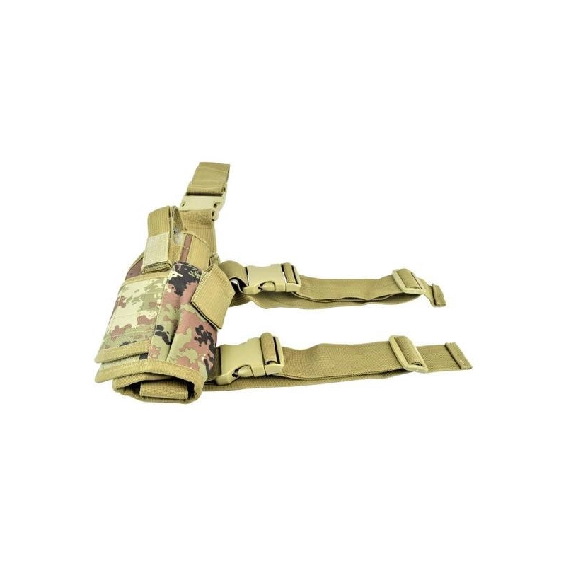 ÉTUI DE JAMBE TACTIQUE WOSPORT POUR DROITIERS, CAMOUFLAGE ITALIEN