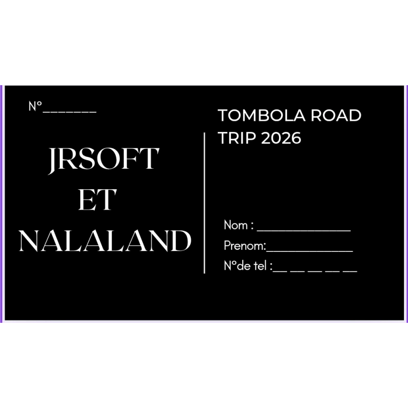 Tickets de Tombola - Road Trip de Nala Land 2026